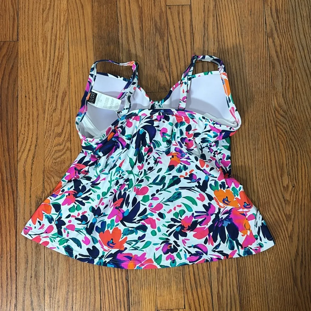NWOT‎ ISLAND ESCAPE White Printed Sunny Days Underwire Tankini Swimsuit Top 6 - Image 3