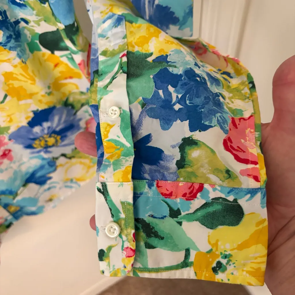 Polo Ralph Lauren Tailored Floral Button Up Cotton Shirt. Size 14. - Image 5