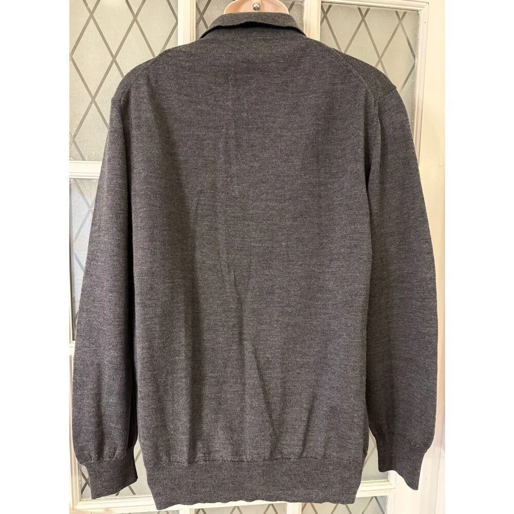 PONTE VECCHIO Italy Men's Pullover Sweater Size XLarge Gray Merino Wool - Image 3