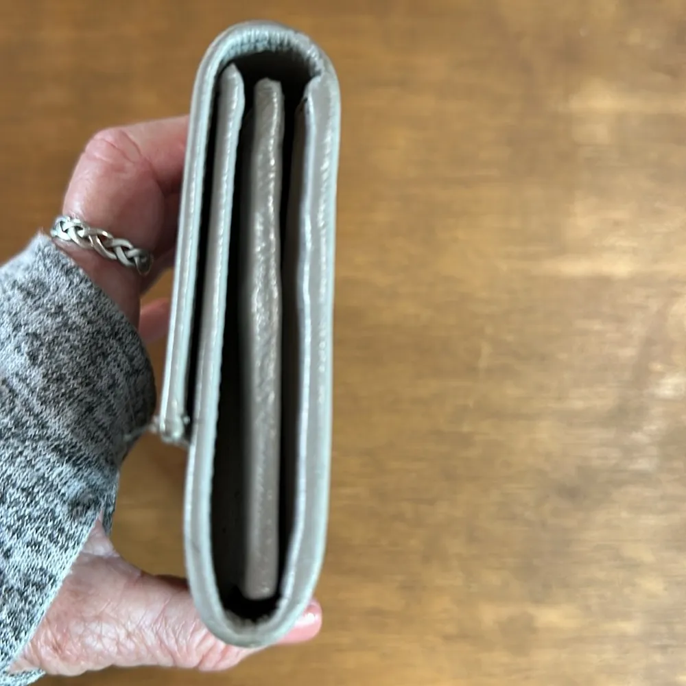 Salvatore Ferragamo Double Gancio Leather Continental Grey Wallet with COA - Image 6