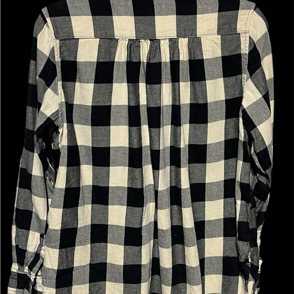 RALPH LAUREN DENIM & SUPPLY RL SURPLUS BUTTON‎ DOWN FLANNEL
WOMEN M BLACK/CREAM - Image 2