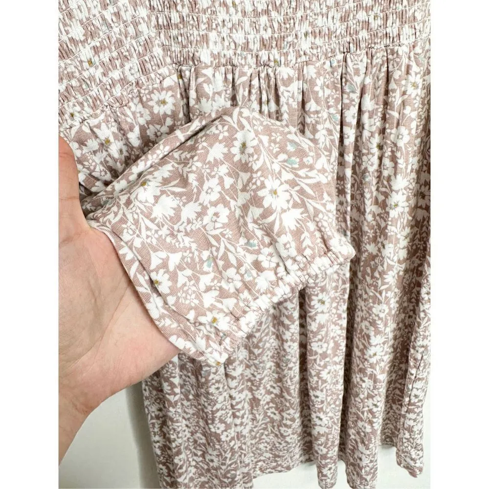 True Craft Dress Blouson XL Sleeve Floral Printed Smocked Mini Dress - Image 8