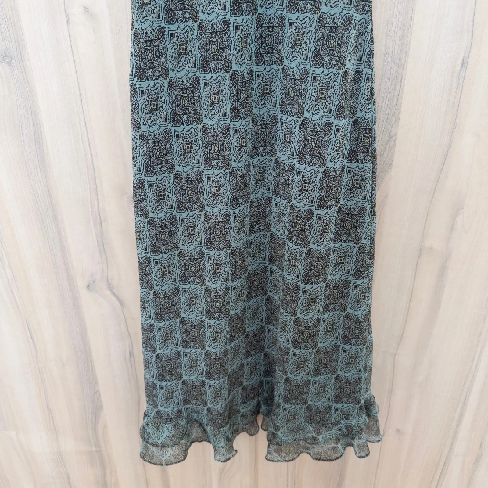 Vintage Studio I Womens Y2K Dress Size 6 Blue Brown Paisley Midi Sleeveless Boho - Image 3