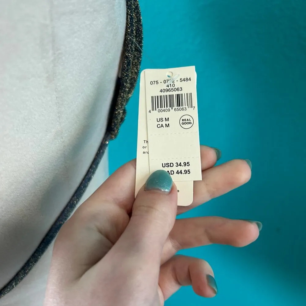 NWT Aerie Sparkle String Triangle Bikini Top Navy Swim Beach Surf Paddle Size M - Image 6