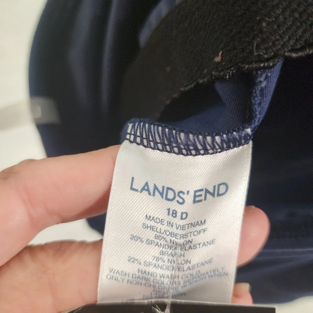 LANDS END NAVY SOFT QUALITY Bathing top Blue Size 18 - Image 3