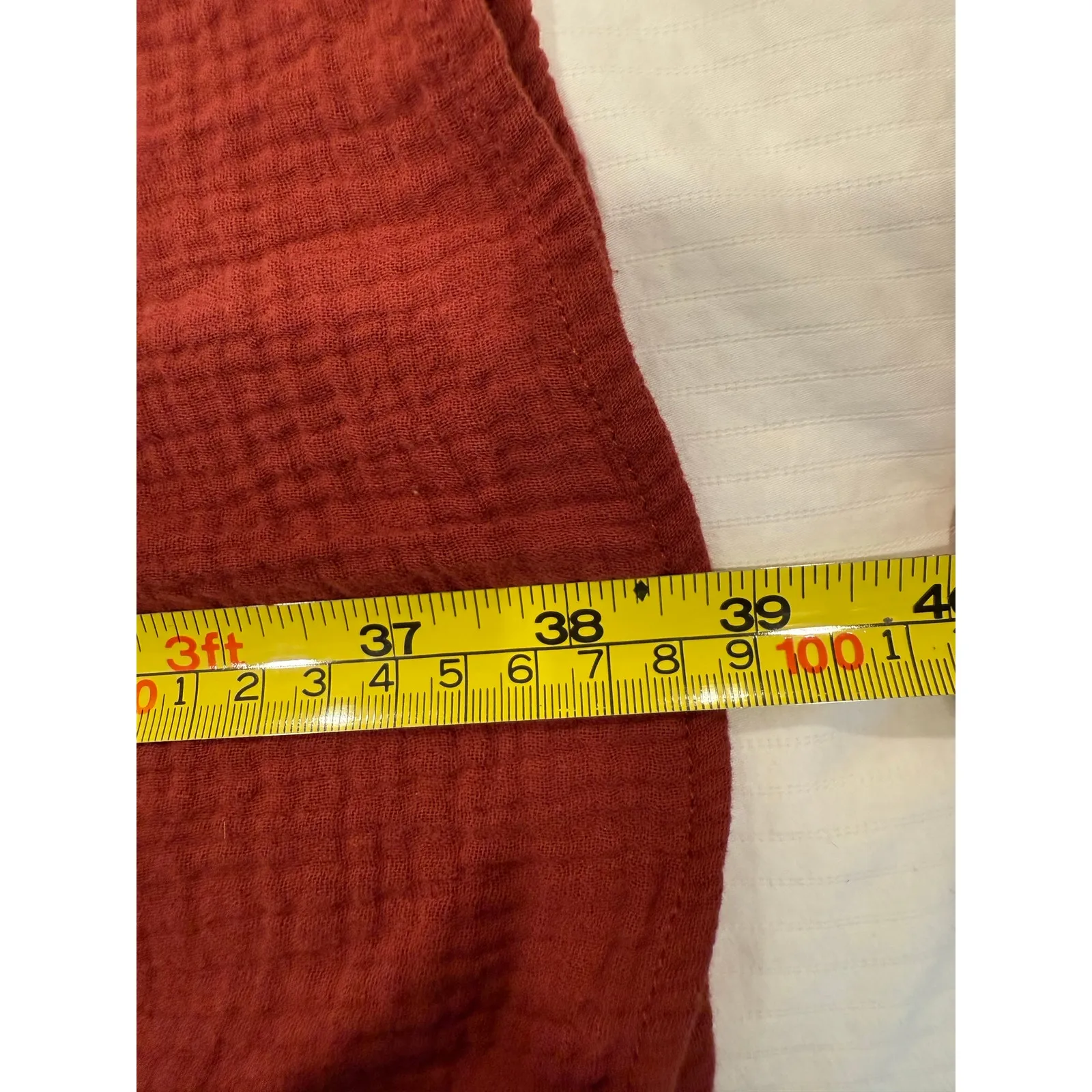 The Main Street Exchange Shirt Dress Womens Medium Rust Red 100% Cotton Crinkle Orange - Image 9