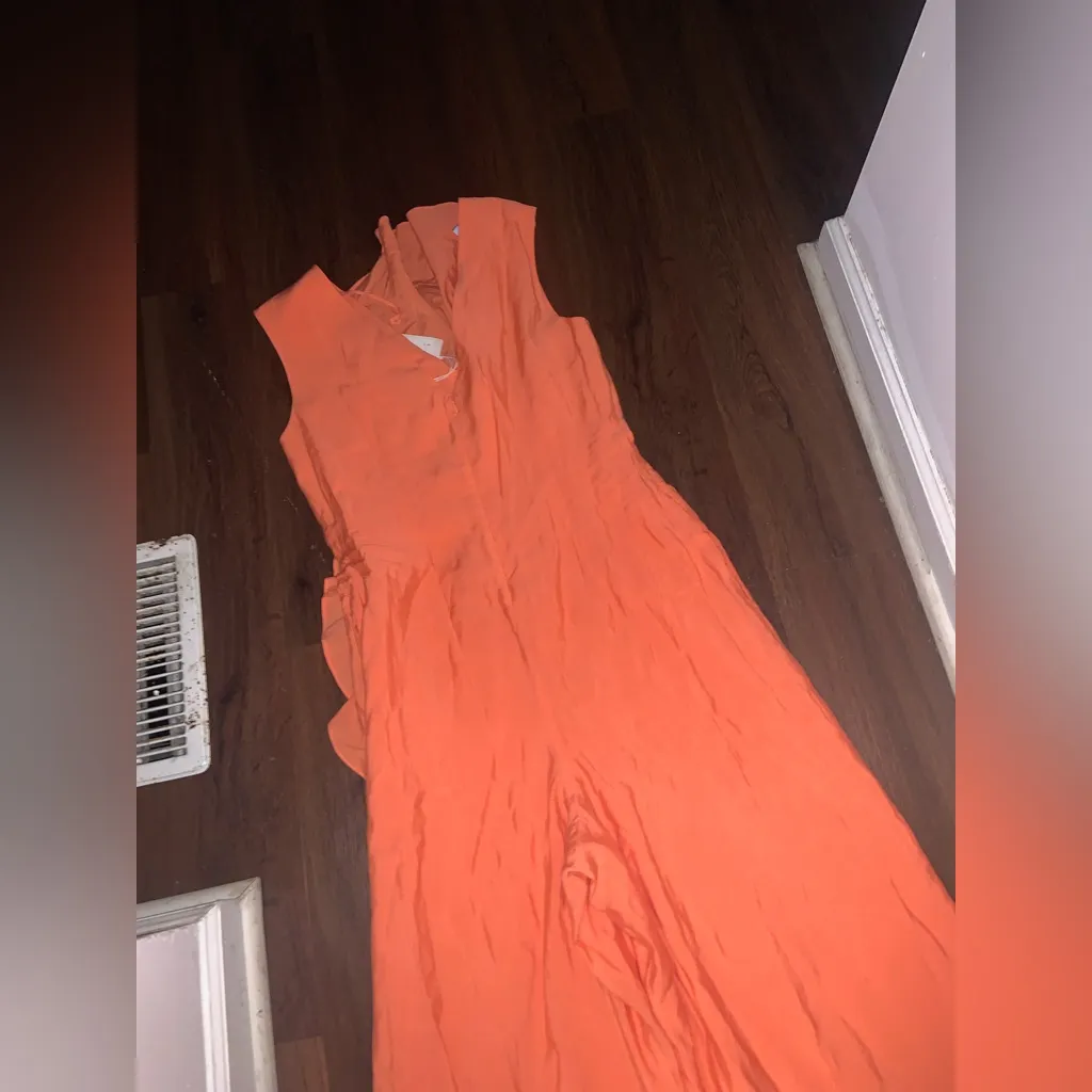 RUFFLED JUMPSUIT - ORANGE | COS fall NWT $155 casual formal boho contemporary - Image 10