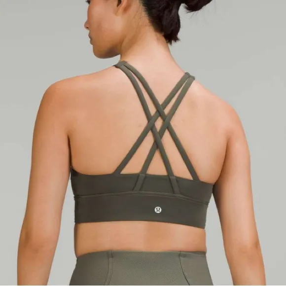 Lululemon Energy High-Neck Longline Tough Bra in Olive Green - Image 3