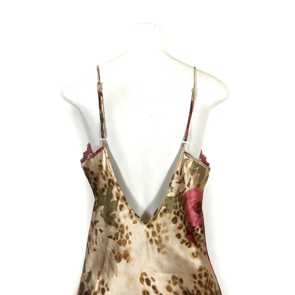 Lucy Pereda Nightgown Slip Dress Robe Kimono Size Medium VTG Y2K Lace Le… - Image 5