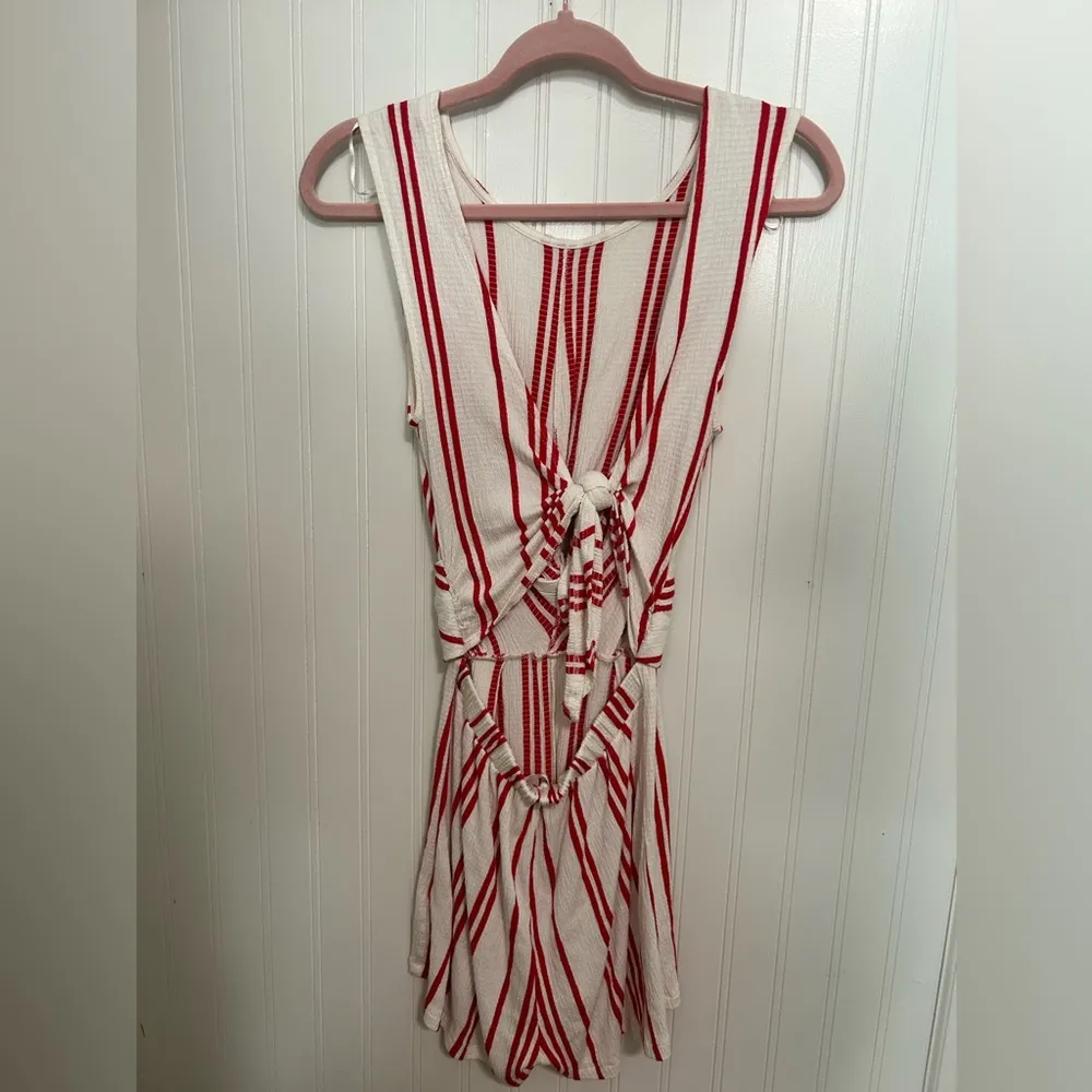 Love Tree  Womens Red and White Romper - Image 2