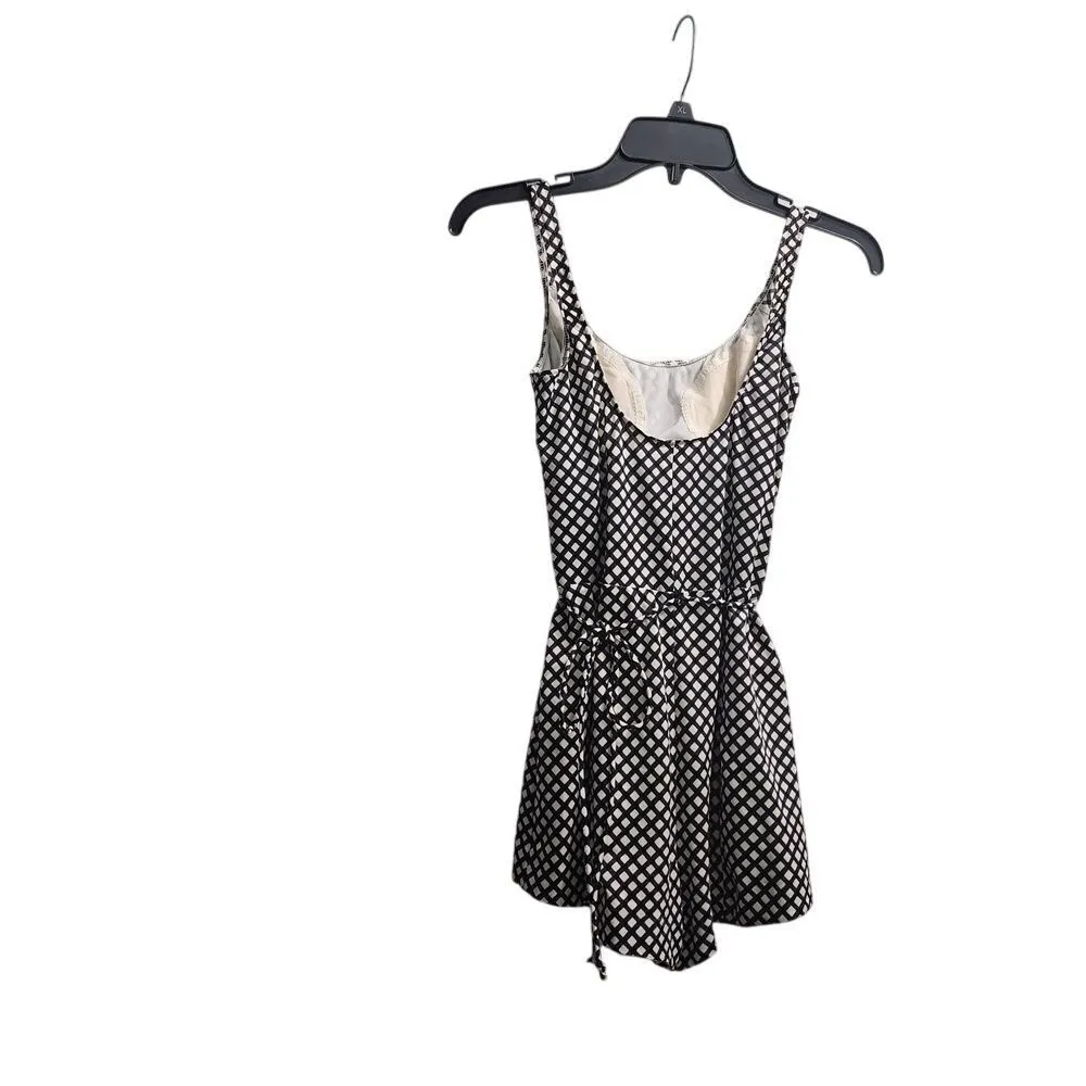 Jantzen Black and White‎ Checkered Summer Swim Dress with Tie Belt Size 12 - Image 2
