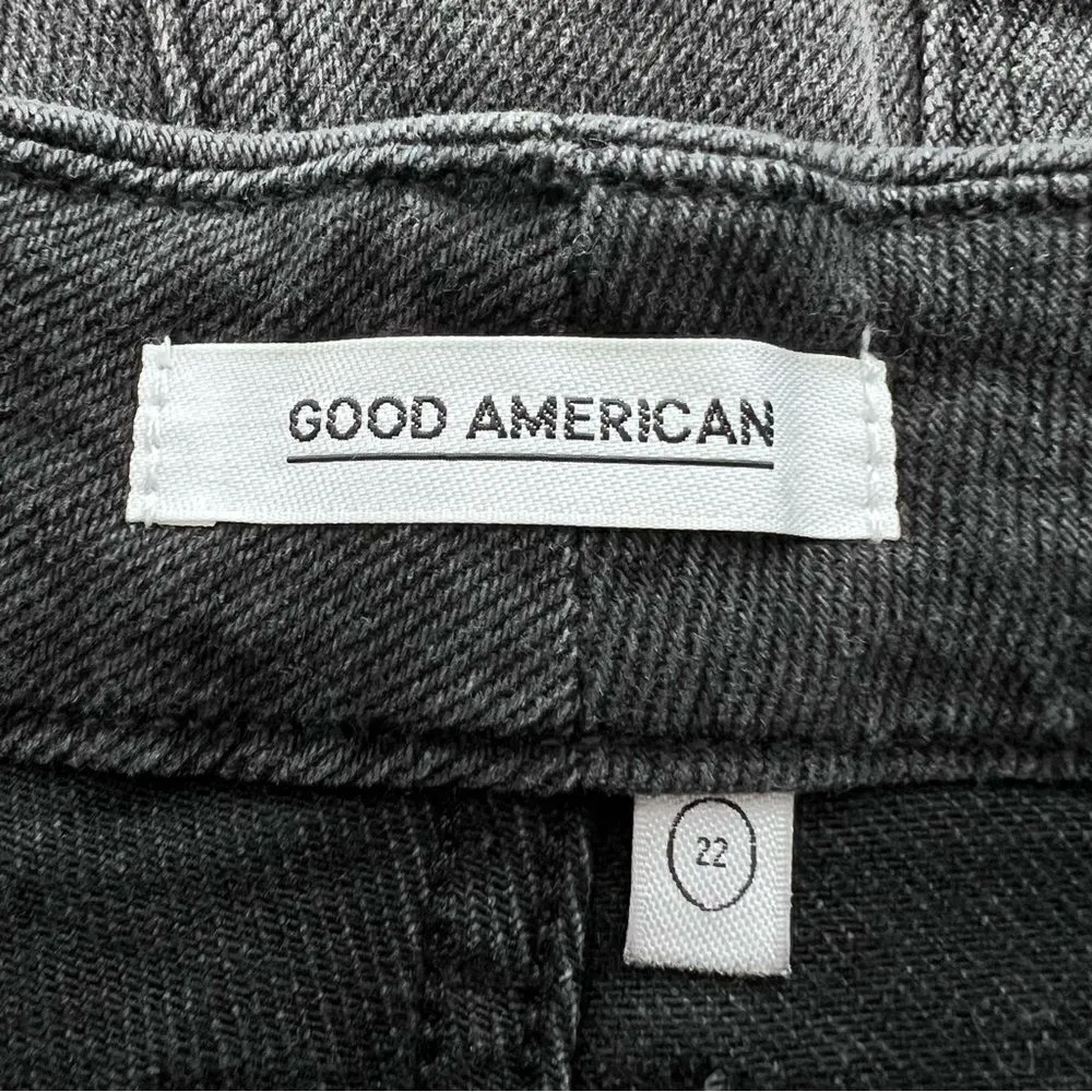 Good American Womens Good Curve Distressed High Waist Cutoff Shorts Plus Size 22 - Image 7