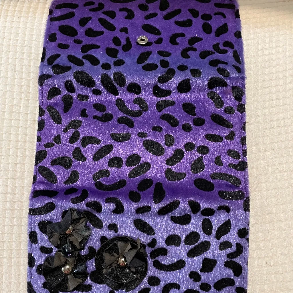 Fashion Bug Purple and Black Patterned Clutch - Image 4