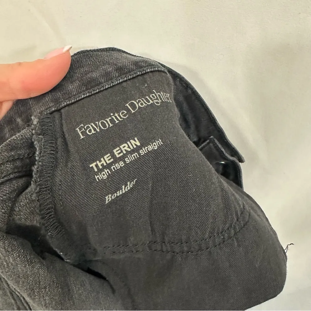 Favorite Daughter The Erin High Rise Slim Straight Jeans in Boulder Wash Black Size 34 - Image 11