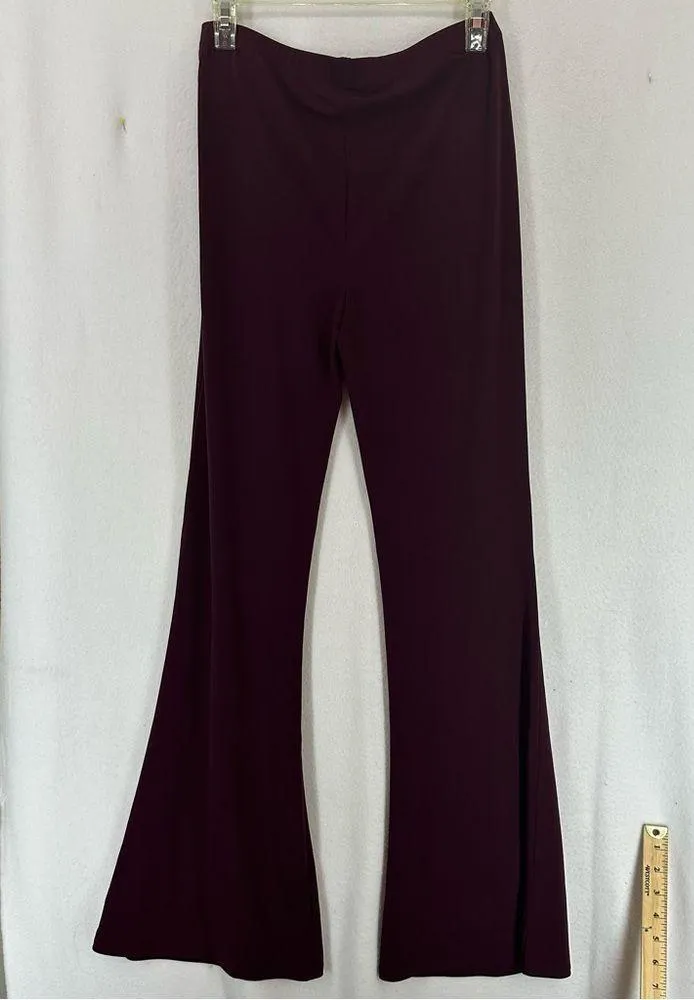 Forever 21 Wide Leg Flare Stretch Casual Pants Women’s Large Maroon - Image 8