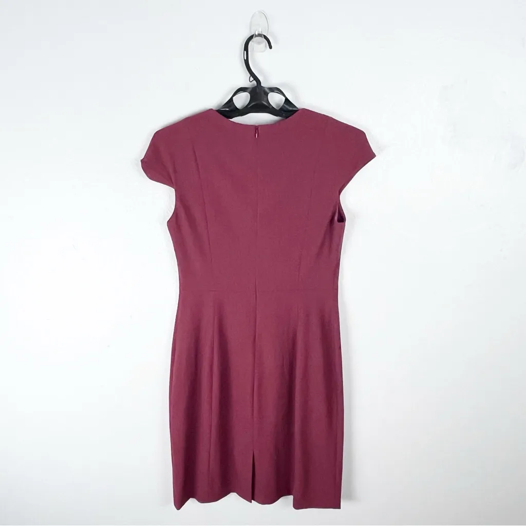 MM. LAFLEUR AshleyBrick Red Body Contouring Cap Sleeves Hidden Back Zip Dress 4 - Image 2