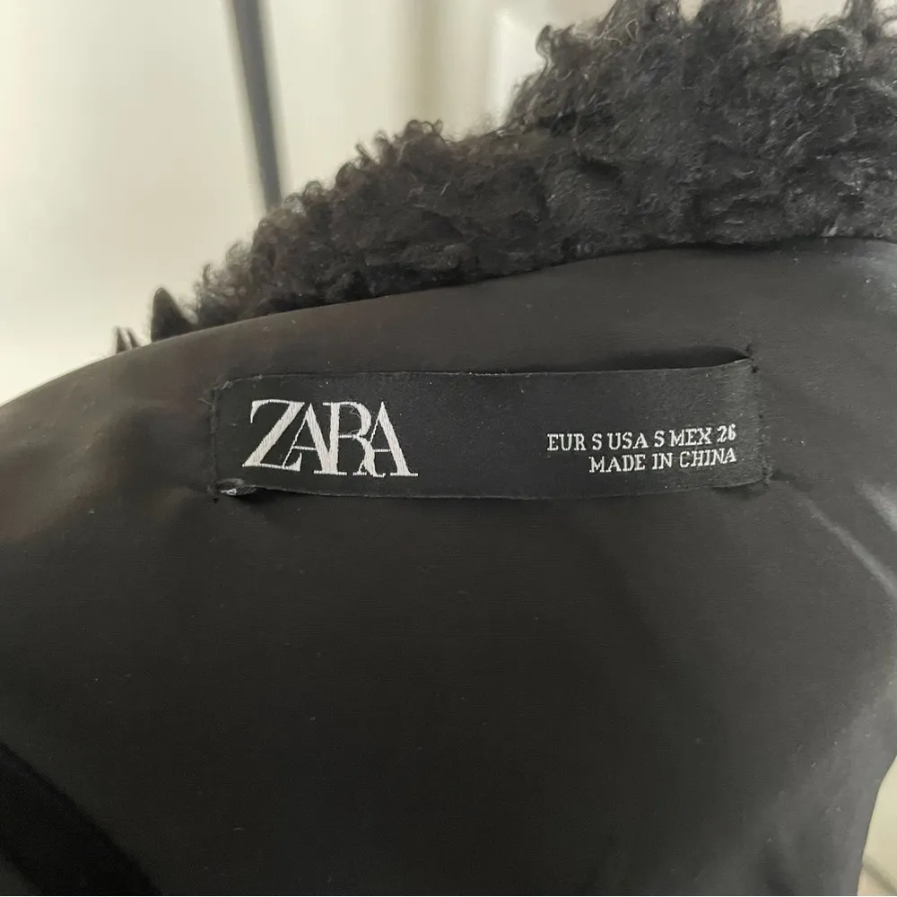 Zara Fuzzy Teddy Coat in Black - Image 4