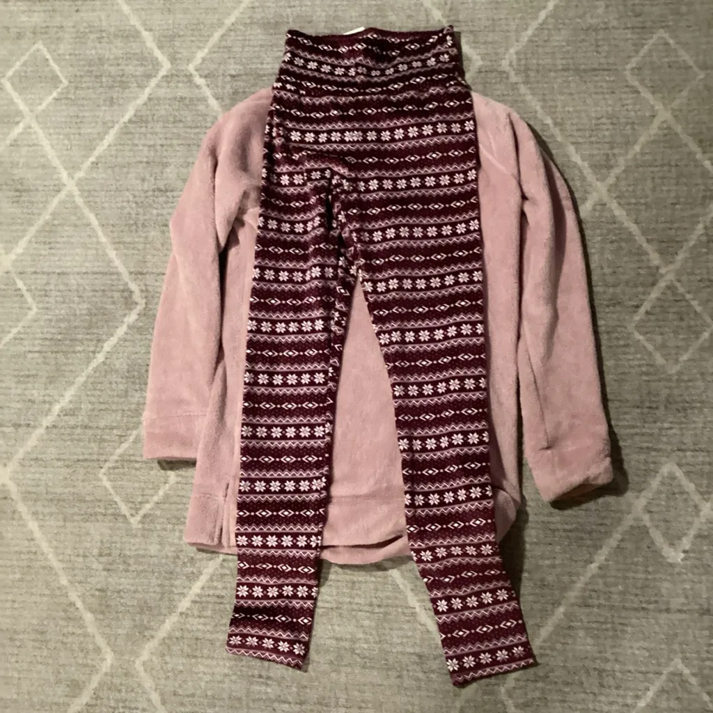 32 Degrees Pink Pajama Set with Patterned Pants - Image 5