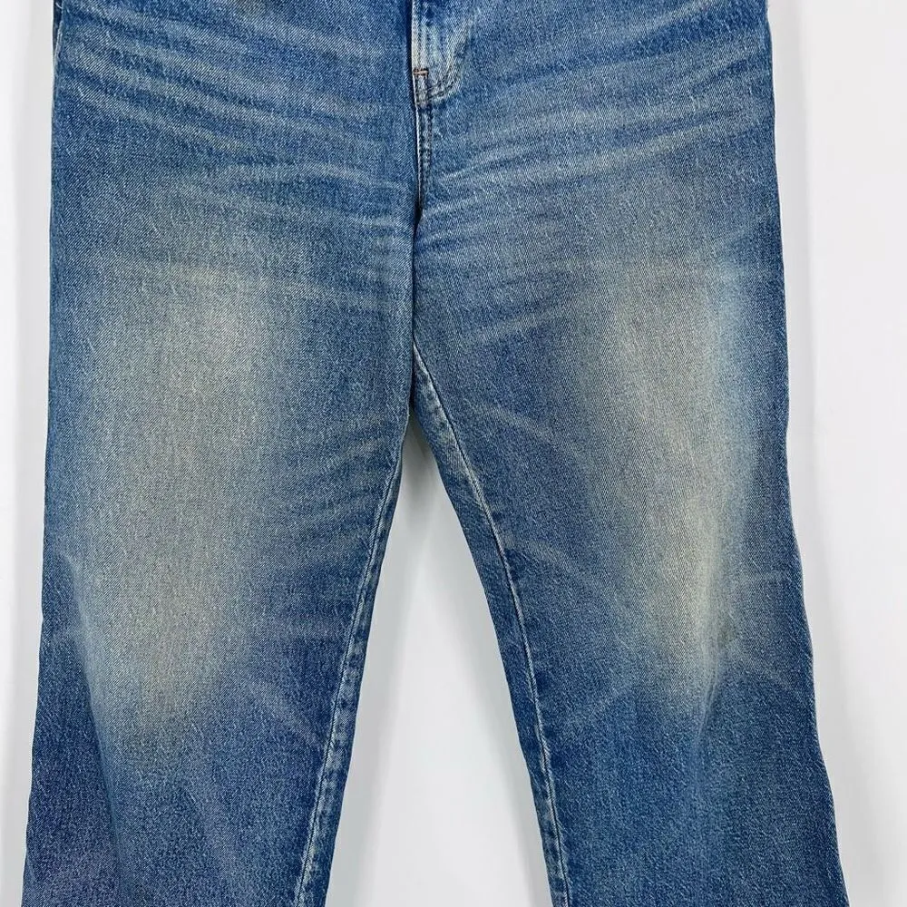 Lucky Brand cropped Jeans Grunge Style Faded Hips Wide Leg Mid‎ Rise Size 8 - Image 3