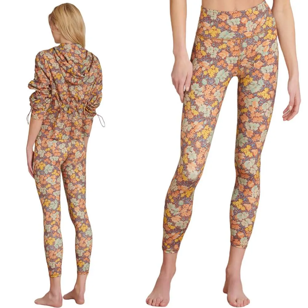 VERONICA BEARD Vilena Leggings Floral Orange Multi High Rise Workout Small NWT - Image 3