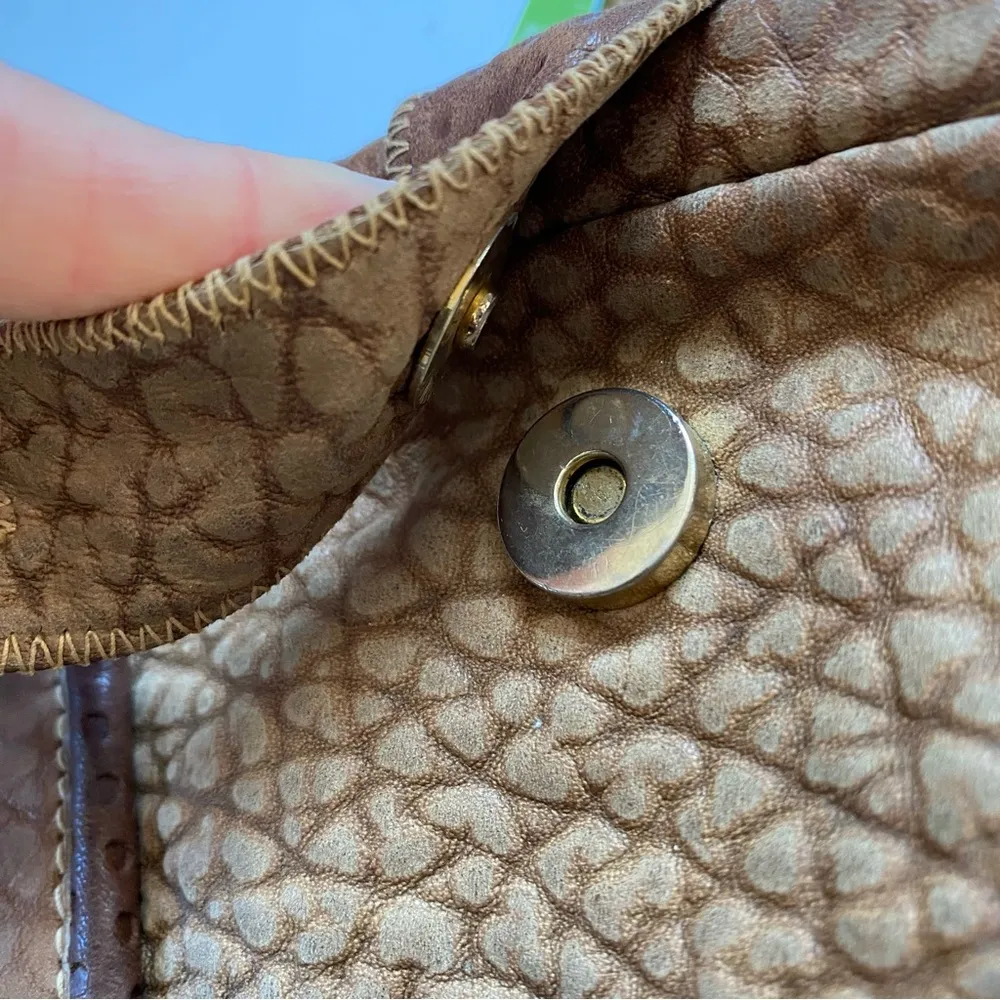 Vintage 80s 7 Seven By Demitri Brown Leather Leopard Patchwork Purse - Image 15