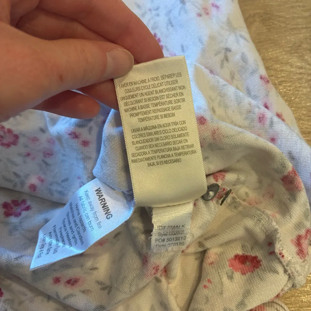 Eileen West Women’s Pink Floral Long Sleeve Night Gown Pajamas Size L Size L - Image 6