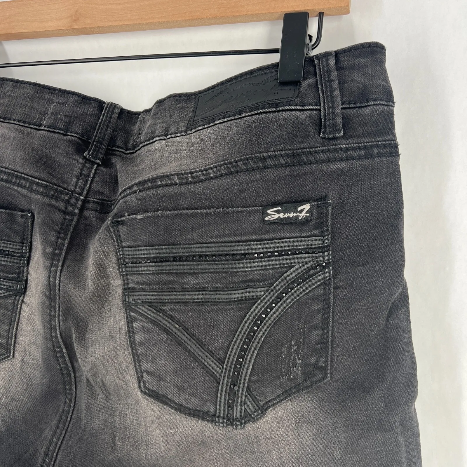 Seven7 Leggings Jeans Womens 10 Black Cotton Stretch Everyday Wear Mid Rise - Image 6