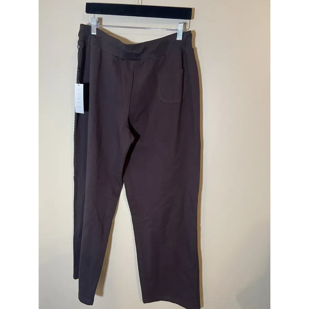 Chico's Zenergy Heartfelt Ascend Dark Brown Pants Sz 2/L/12 Elastic Waist Active - Image 5