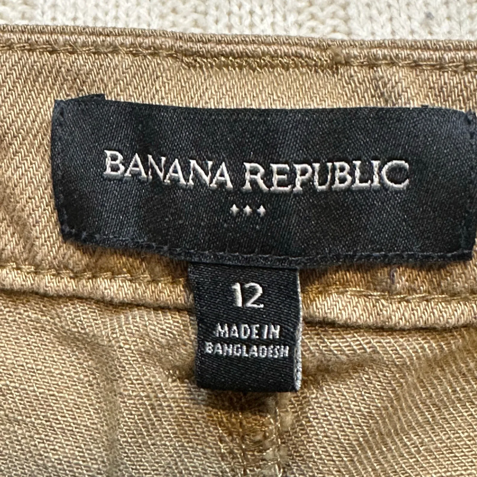 Banana Republic Belted Chino Shorts sz 12 100% cotton Shorts - Image 3