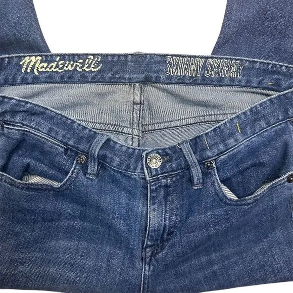 Madewell Women's Skinny Skinny Jeans Size 28‎ x 32 Blue Dark Wash Low Rise - Image 4
