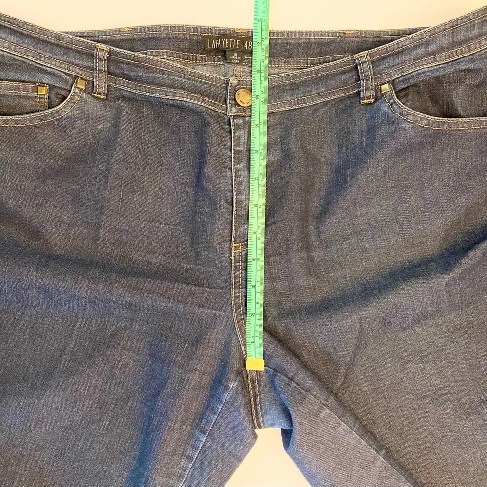 Lafayette 148 Bootcut Straight Leg Jeans Dark Wash Size 16 w/ 29” Inseam Trouser - Image 6