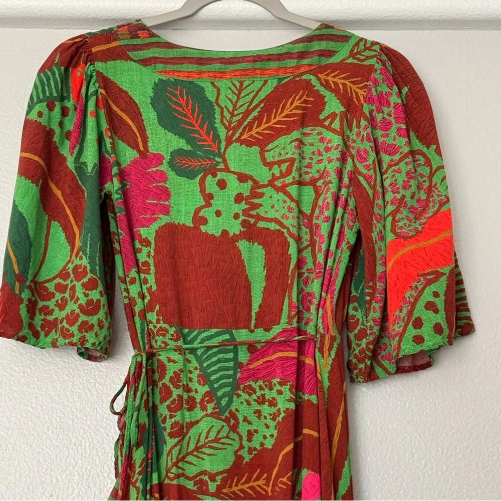 Farm x Anthropologie Flutter Sleeve Wrap Maxi Dress Size XXS - Image 6