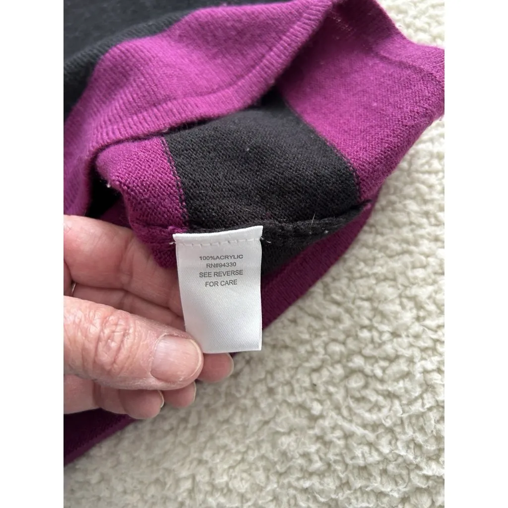 Takeout Black and Magenta Striped Sweater Dress Size XS - Image 7