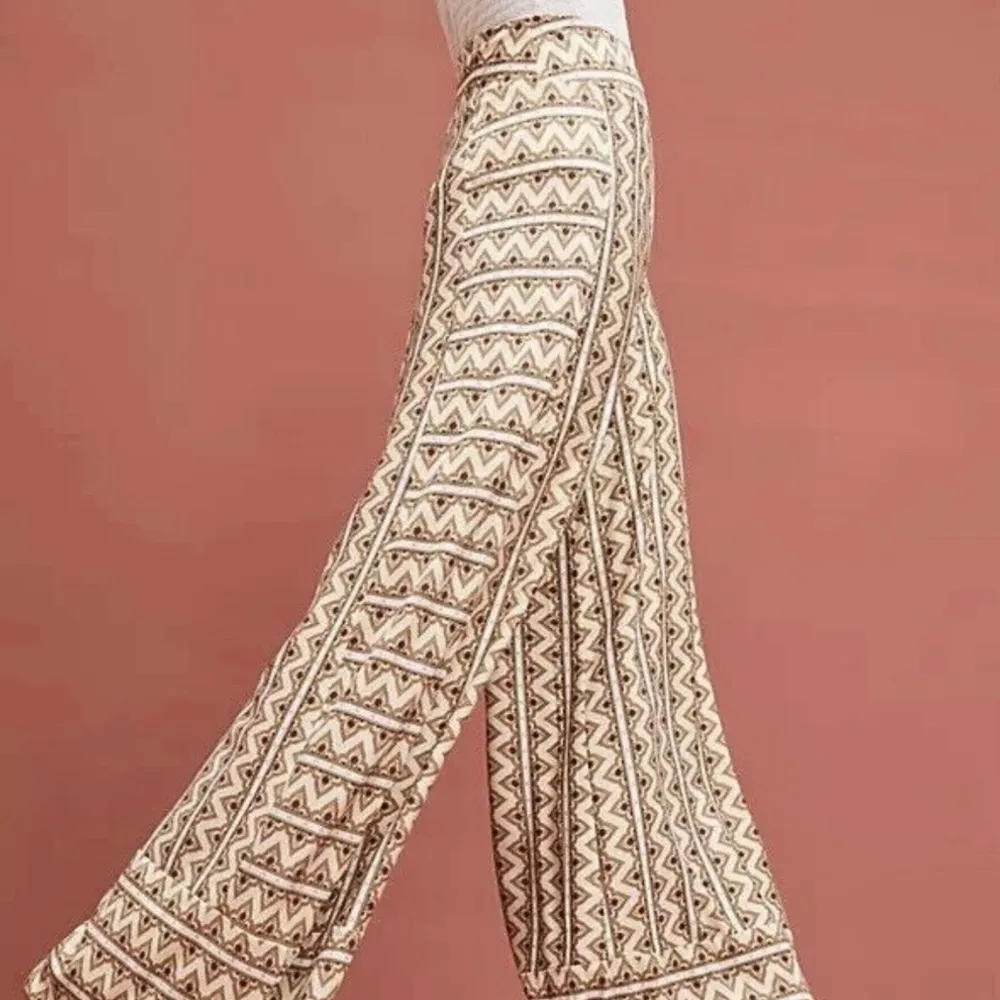 FARM RIO X Anthropologie Wide Leg Palazzo Pants Stripe Geometric Boho Women's XS - Image 12