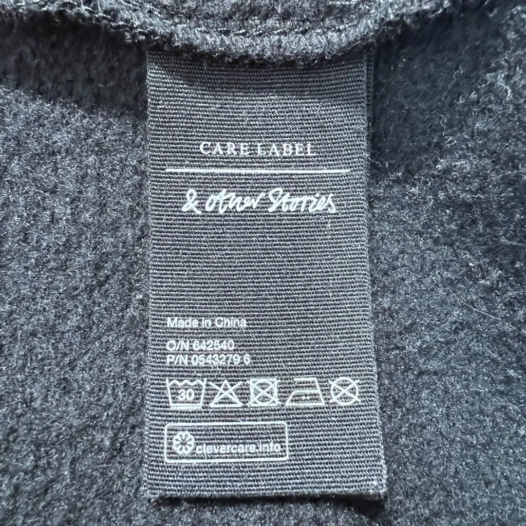 And Other Stories Hoodie Dress XS Black Long‎ Sleeve Rhinestone Drawstring - Image 9