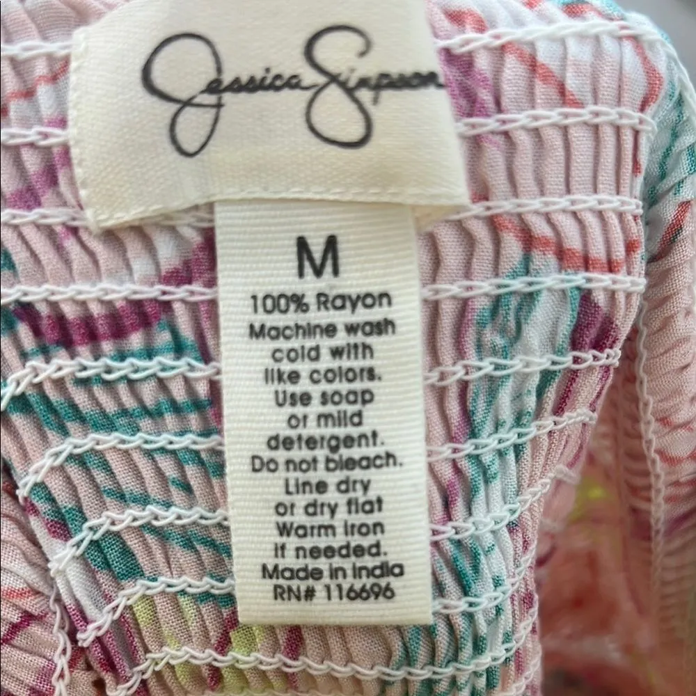 Jessica Simpson Pink and Orange Halter Sundress - Image 8