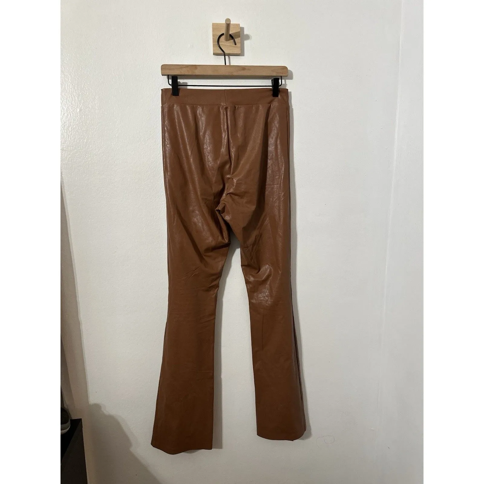Commando Faux Leather Pull-on Mini Flared Pant in Color Cocoa / Brown Size Med - Image 6