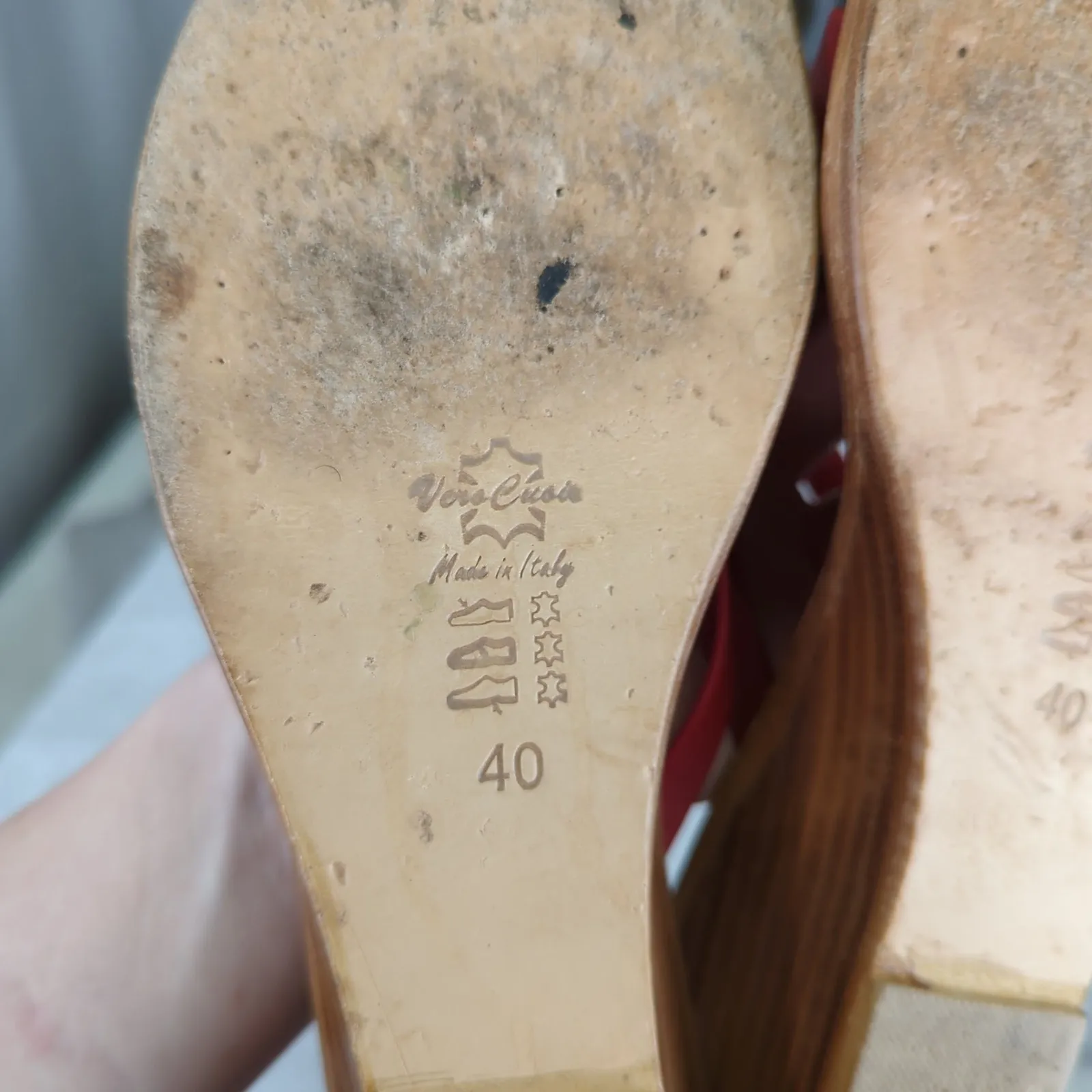 Il Sandalo Caprese Capri Sandals Red Leather‎ Criss - Image 9