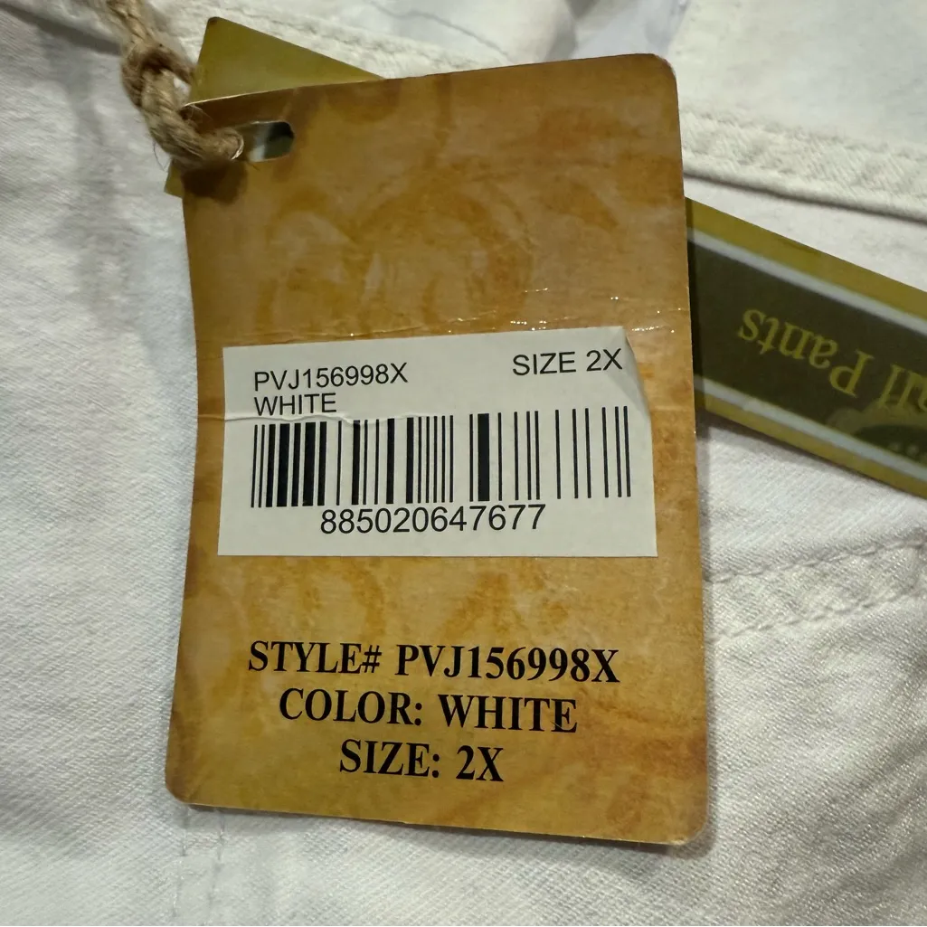 Hybrid & Company Women's white Denim Overalls size 2x - Image 7