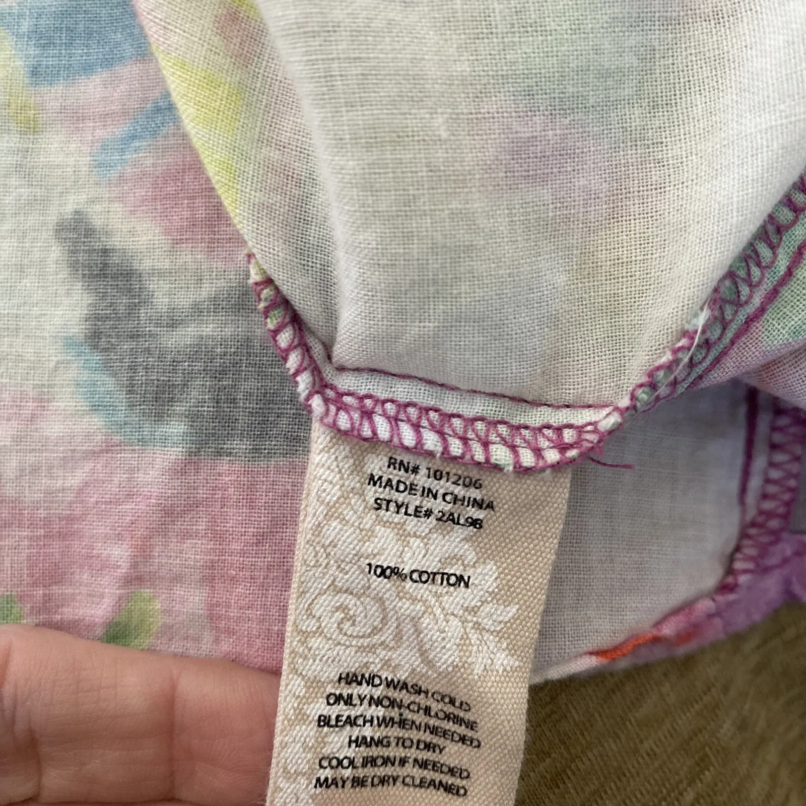 Soft Surroundings Women's Medium Colorful Button Up Casual Art to Wear Tropical - Image 9