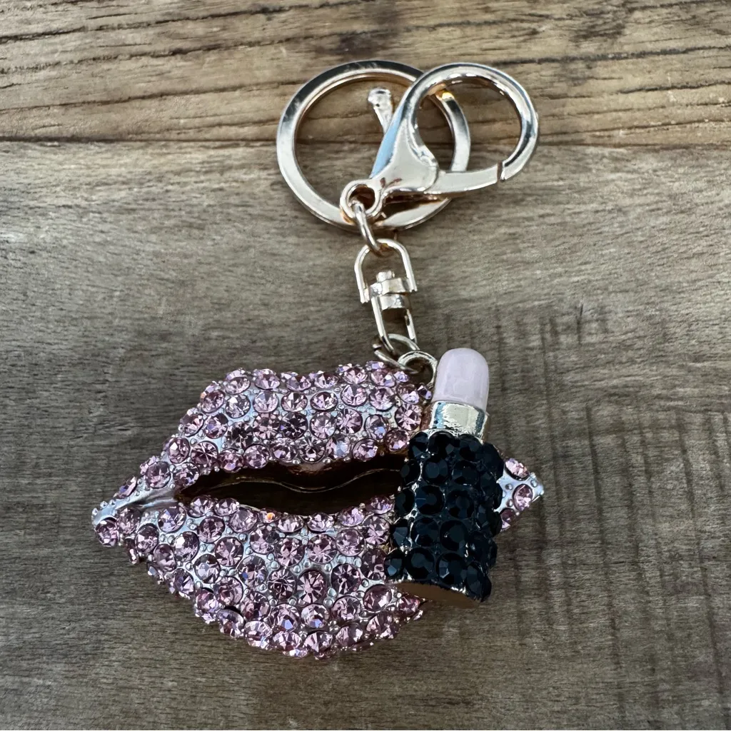 Glamorous Pink lipstick Keychain Purse Charm for Handbag Zinc Alloy NEW! - Image 7