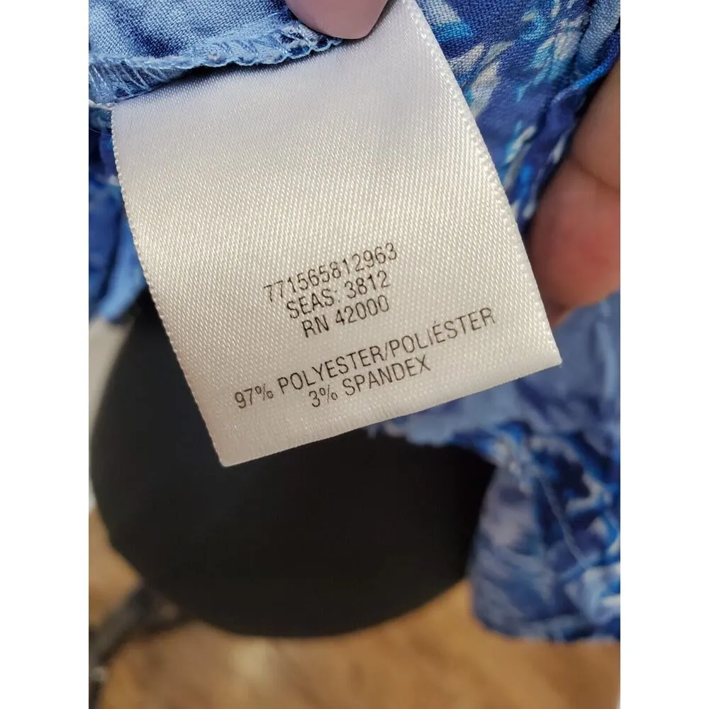 Jaclyn Smith Women Blue Polyester Long Sleeve Collared Button Down Shirt Size S - Image 10