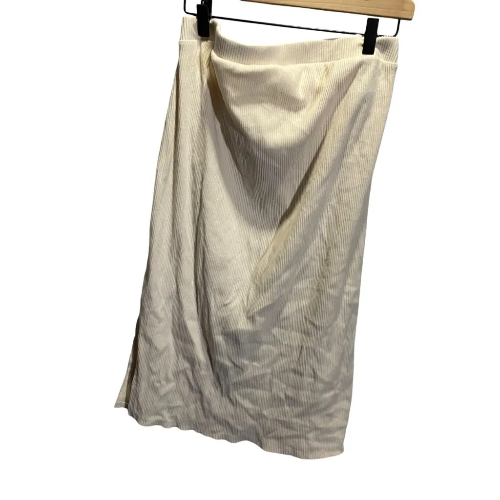 Isabel By Ingrid & Isabel Womens Ribbed Maternity Skirt Size M Cream Color Knit - Image 2