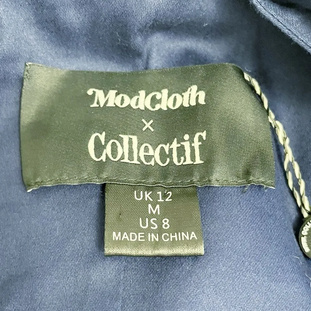 NWT ModCloth x Collectif Laureen Navy Red Pomegranate Swing Dress Size 8 Medium - Image 11