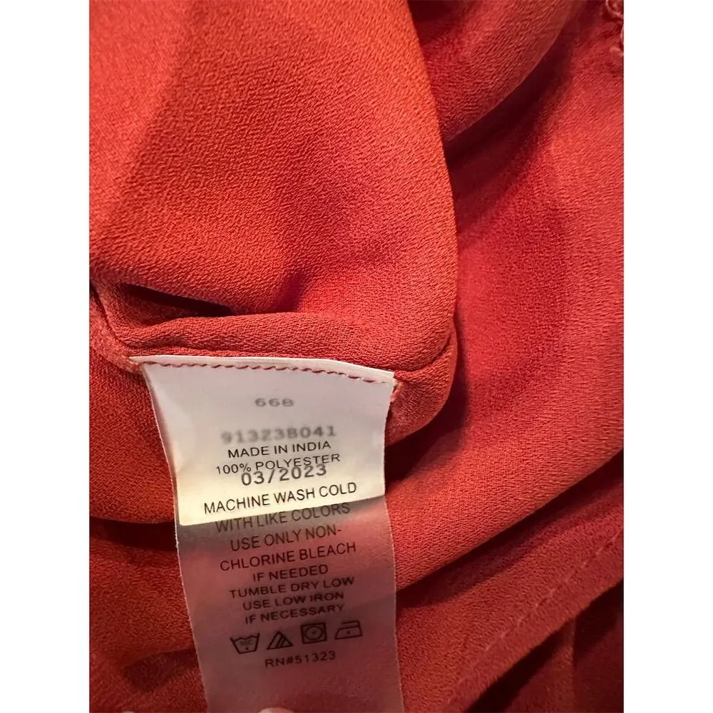 Vince Camuto Women's XL Red Off Shoulder Ruffle Blouse Casual NWOT - Image 13
