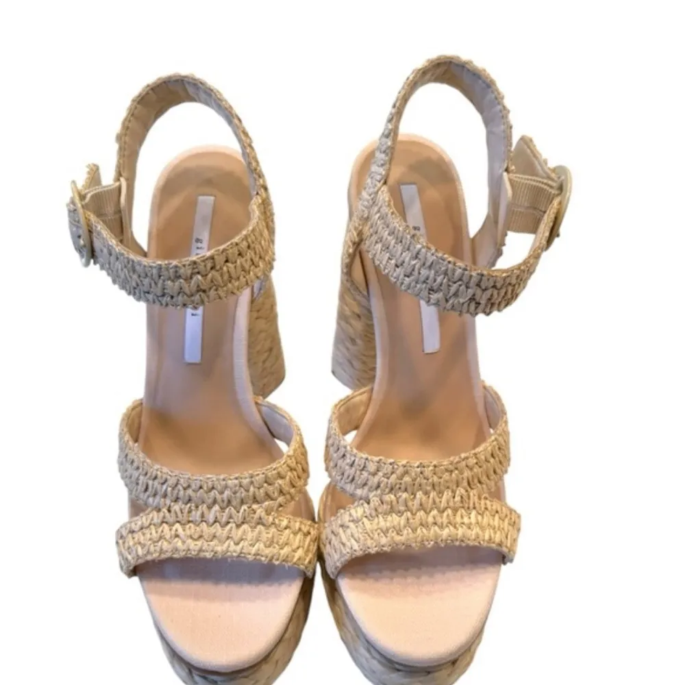 Gianni Bini Pelle Raffia Platform Sandals size 10 - Image 5