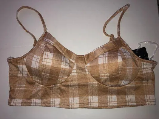 Cropped Plaid Tank Top - Image 2