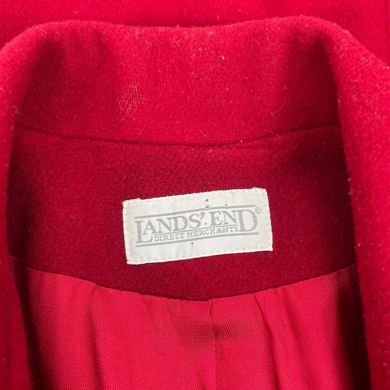 Lands' End  Wool Cashmere Blend One Button Blazer Jacket Red SIze 10 - Image 9