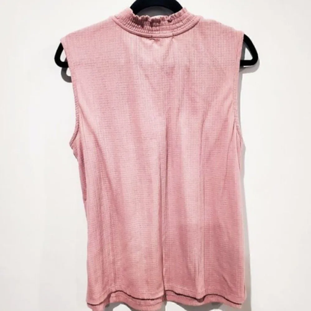 Pleione Textured Mock Neck Sleeveless Blouse Size Medium - Image 8