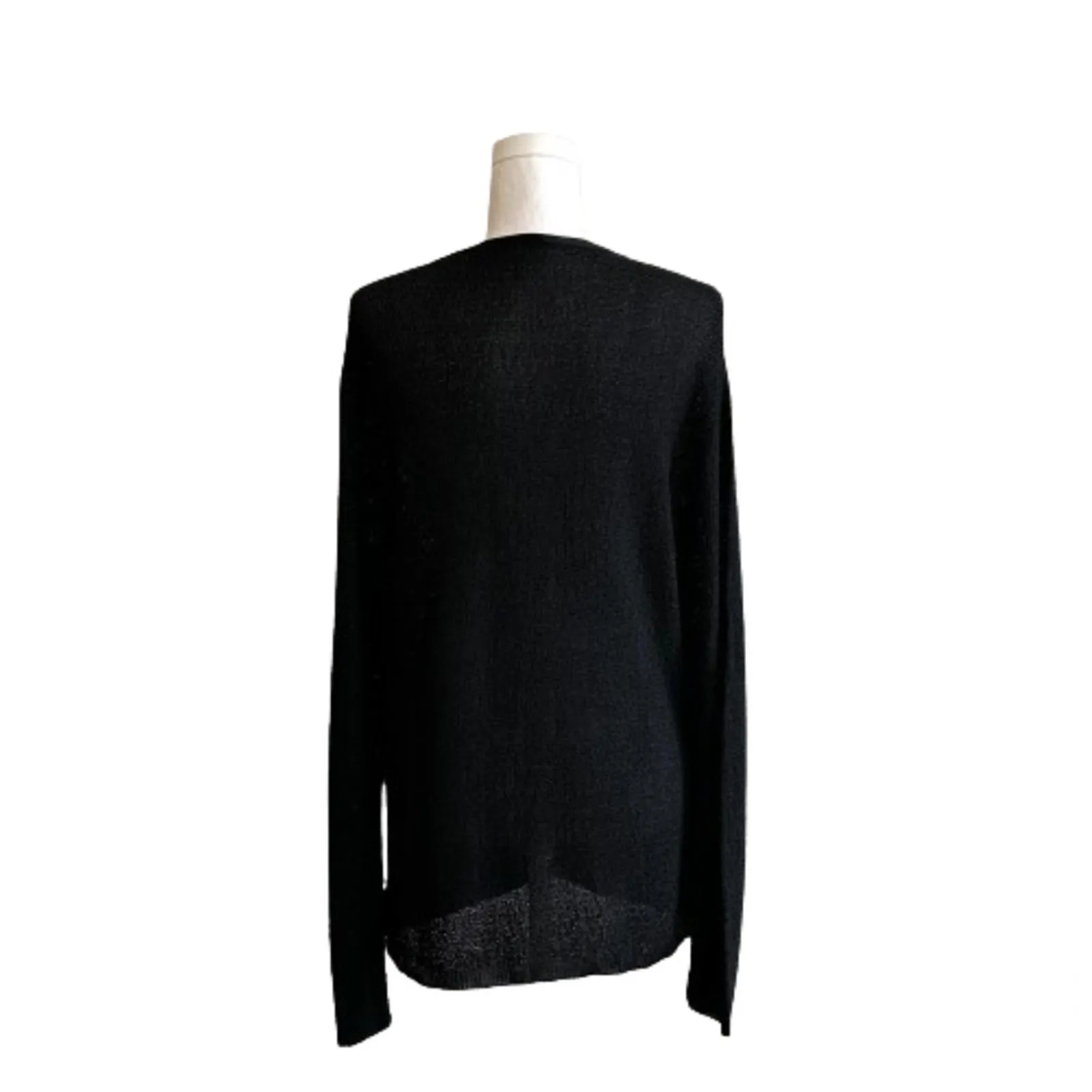 Chicos Design Cardigan Sweater Black Open Weave Knit Button Front Medium/Large Size undefined - Image 5